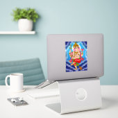 Dansende Ganesha Sticker (Laptop op bureau)