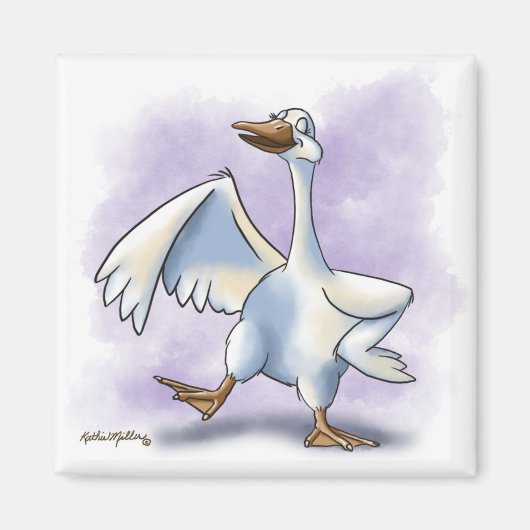 Dansende Gans Cartoon Magneet (Voorkant)