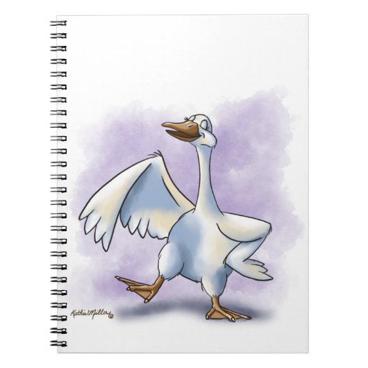 Dansende Gans Cartoon Notitieboek (Voorkant)