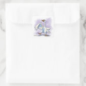 Dansende Gans Cartoon Vierkante Sticker (Tas)