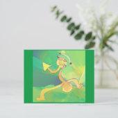 Dansende Gardener Abstracte Art Briefkaart Green, (Staand voorkant)