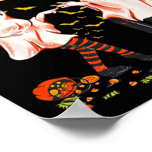 Dansende geest met pompoen Halloween Women's Graph Poster (Hoek)