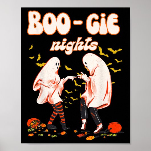 Dansende geest met pompoen Halloween Women's Graph Poster (Voorkant)