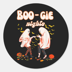 Dansende geest met pompoen Halloween Women's Graph Ronde Sticker