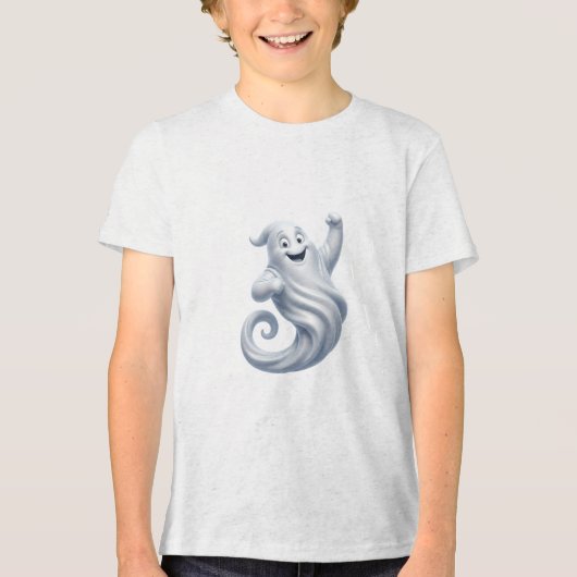 Dansende Geest Schattig Halloween Feest Design Tri-Blend Shirt (Voorkant)