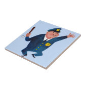 dansende gelukkige agent tegeltje (Zijkant)