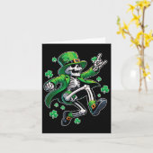 Dansende geraamte Leprechaun St. Patrick's Day Kaart (Gele Bloem)