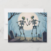 Dansende geraamtes Halloween-schilderij Feestdagenkaart (Voorkant)