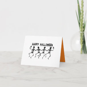 Dansende geraamtes Happy Halloween wenskaart Bedankkaart