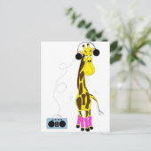 Dansende Giraffe Briefkaart (Staand voorkant)