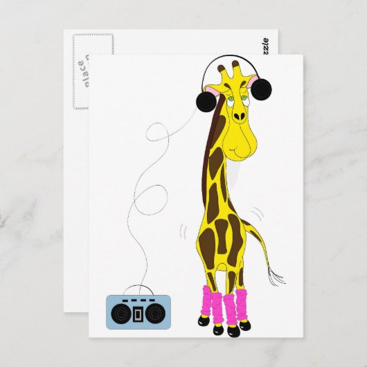 Dansende Giraffe Briefkaart (Voorkant / Achterkant)