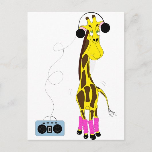 Dansende Giraffe Briefkaart (Voorkant)