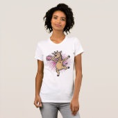 Dansende Giraffe Disco Bal Retro Gravure Shirt (Voorkant volledig)