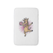 Dansende Giraffe Disco Bal Retro Gravure Shirt Badmat (Voorkant Verticaal)