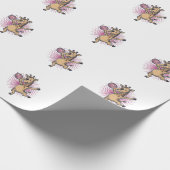 Dansende Giraffe Disco Bal Retro Gravure Shirt Cadeaupapier (Hoek)