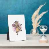 Dansende Giraffe Disco Bal Retro Gravure Shirt Fotoplaat (Zijkant)