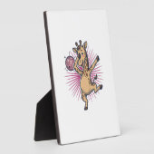 Dansende Giraffe Disco Bal Retro Gravure Shirt Fotoplaat (Zijkant)