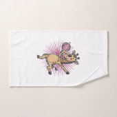 Dansende Giraffe Disco Bal Retro Gravure Shirt Handdoek (Handdoek)