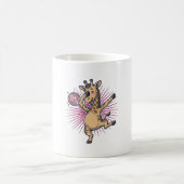 Dansende Giraffe Disco Bal Retro Gravure Shirt Koffiemok (Center)