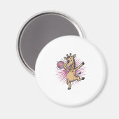 Dansende Giraffe Disco Bal Retro Gravure Shirt Magneet (Voorkant / Achterkant)