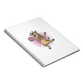 Dansende Giraffe Disco Bal Retro Gravure Shirt Notitieboek (Rechterzijde)