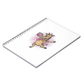 Dansende Giraffe Disco Bal Retro Gravure Shirt Notitieboek (Linkerzijde)