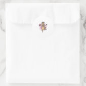 Dansende Giraffe Disco Bal Retro Gravure Shirt Ronde Sticker (Tas)