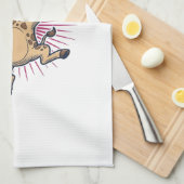 Dansende Giraffe Disco Bal Retro Gravure Shirt Theedoek (Quarter Fold)