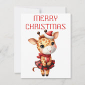 Dansende Giraffe Kalf - Kerst Kaart (Voorkant)