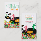 Dansende Girls Retro Vinyl Pop Stip Artistieke Zak Visitekaartje (Voorkant / Achterkant)