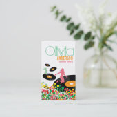 Dansende Girls Retro Vinyl Pop Stip Artistieke Zak Visitekaartje (Staand voorkant)