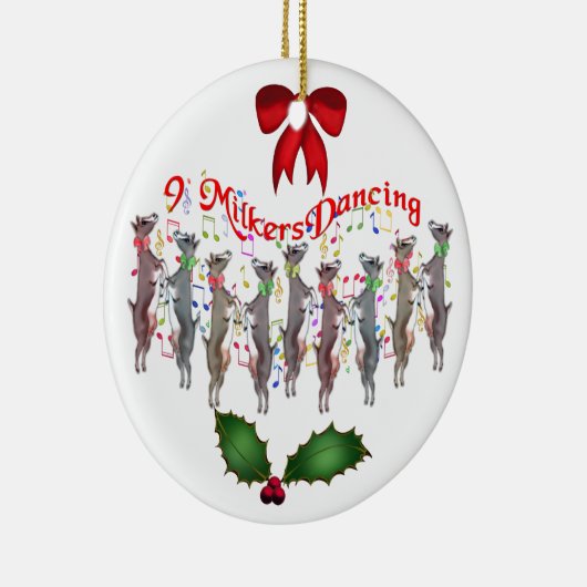 Dansende Goats Kerstversiering Keramisch Ornament (Rechts)