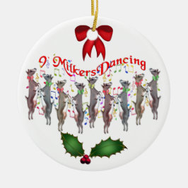 Dansende Goats Kerstversiering Keramisch Ornament