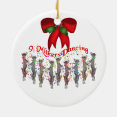 Dansende Goats Kerstversiering Keramisch Ornament (Achterkant)