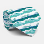 Dansende golven - Mannen Ocean Seascape Mode Strop Stropdas (Opgerold)