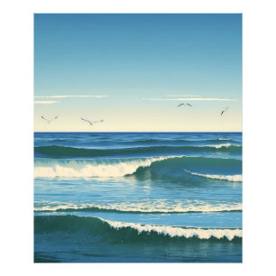 Dansende Golven onder de Hemel Foto Afdruk