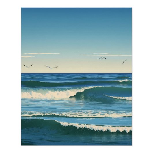 Dansende Golven onder de Hemel Perfect Poster (Voorkant)