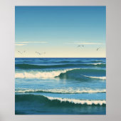 Dansende Golven onder de Hemel Poster