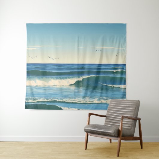 Dansende Golven onder de Hemel Wandkleed (In Situ (horizontaal))