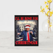 Dansende grappige humoristische Trump I'll Be Home Kaart (Gele Bloem)