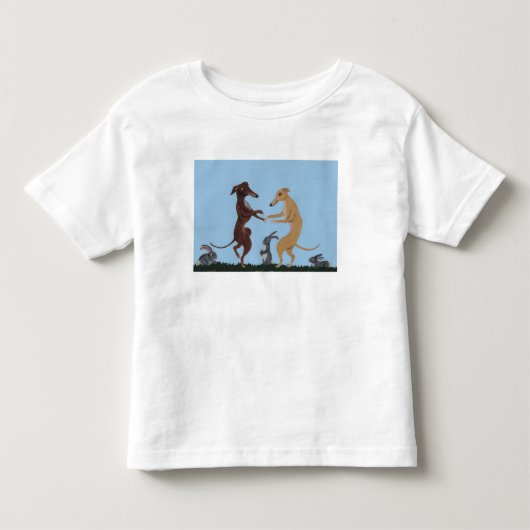 Dansende Greyhounds en Bunny Friends T-shirt (Voorkant)