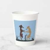 Dansende Greyhounds Papieren Bekers (Achterkant)