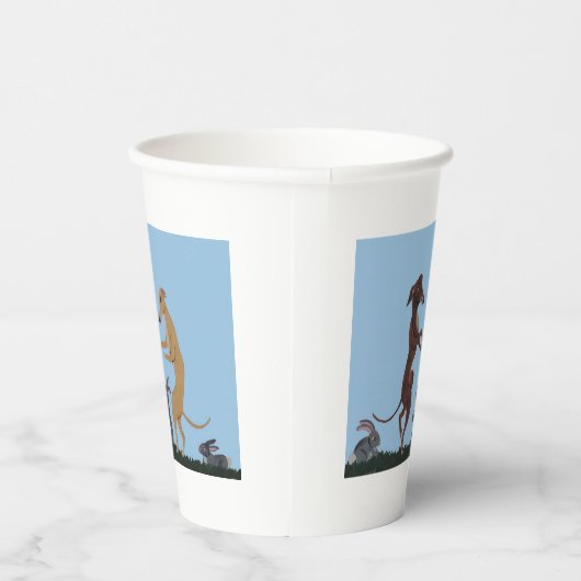 Dansende Greyhounds Papieren Bekers (Rechts)