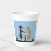 Dansende Greyhounds Papieren Bekers (Voorkant)