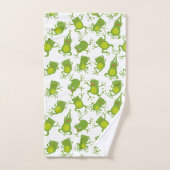 Dansende groene kikkers bad handdoek (Handdoek)