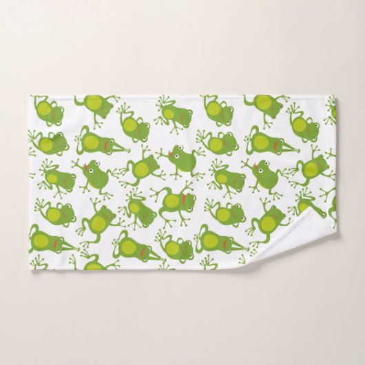 Dansende groene kikkers bad handdoek (Handdoek)