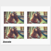 DANSENDE GYPSI RECHTHOEKIGE STICKER (Vel)