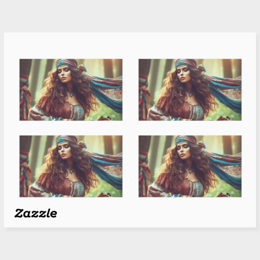 DANSENDE GYPSI RECHTHOEKIGE STICKER (Vel)