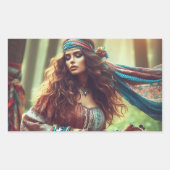 DANSENDE GYPSI RECHTHOEKIGE STICKER (Voorkant)