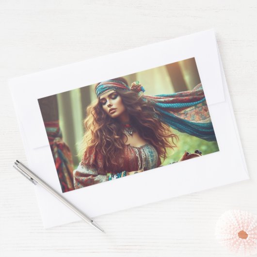 DANSENDE GYPSI RECHTHOEKIGE STICKER (Envelop)